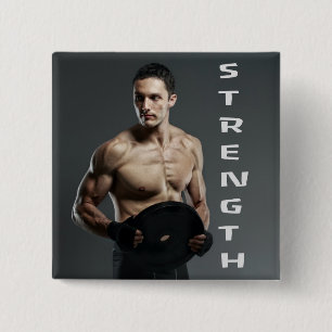 Muskel Man Strength Lift Weight Gym Workout Button