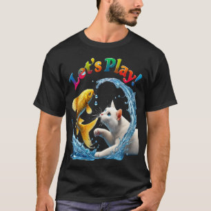 Muskel-Mobster-Katze beim Angeln T-Shirt