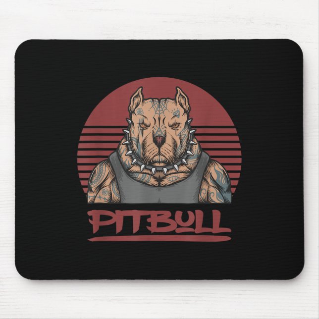 Muskel-Pitbull-Hund aggressiv aussehende Grubenbul Mousepad (Vorne)