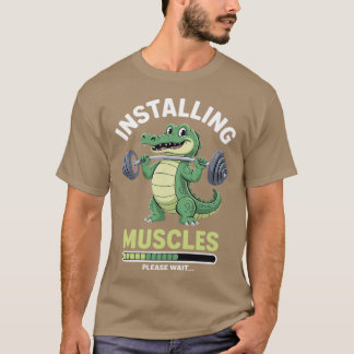 Muskelaufbau Bitte warten Fitness-Trainer Fitne T-Shirt