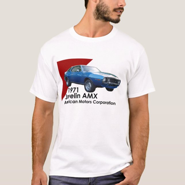 Muskelauto 1971 des Speers AMX durch AMC T-Shirt (Vorderseite)