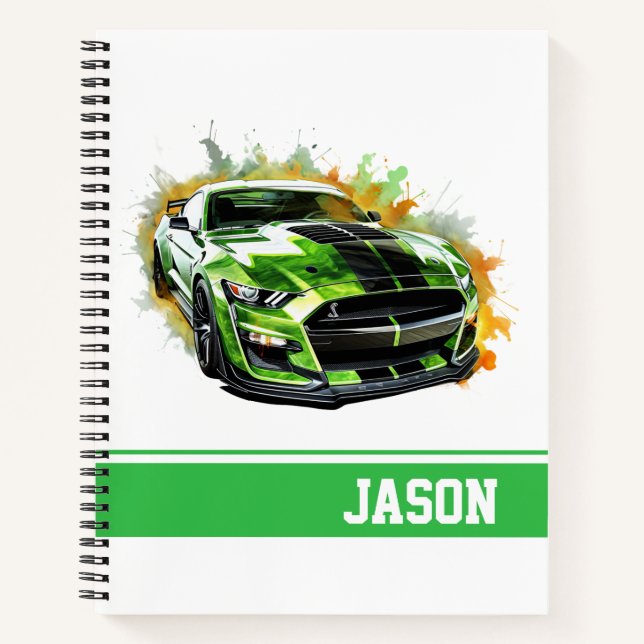 Muskelauto Notizbuch (Vorderseite)