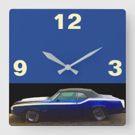 MUSKELAUTO QUADRATISCHE WANDUHR