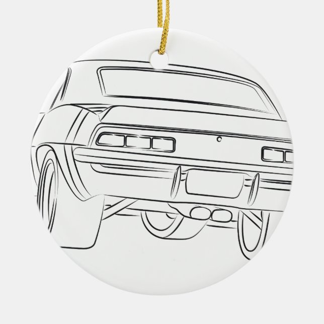Muskelautozeichnen Keramikornament (Vorne)