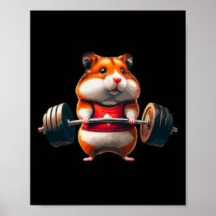 Muskelgymnastik Hamster Todesanhebender Spaß Weigh Poster