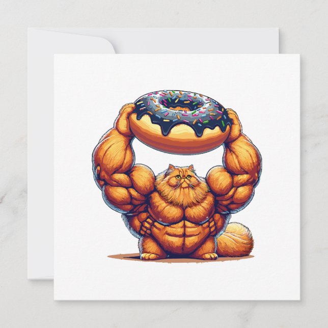 Muskelkater Heben Doughnut Einladung (Vorderseite)