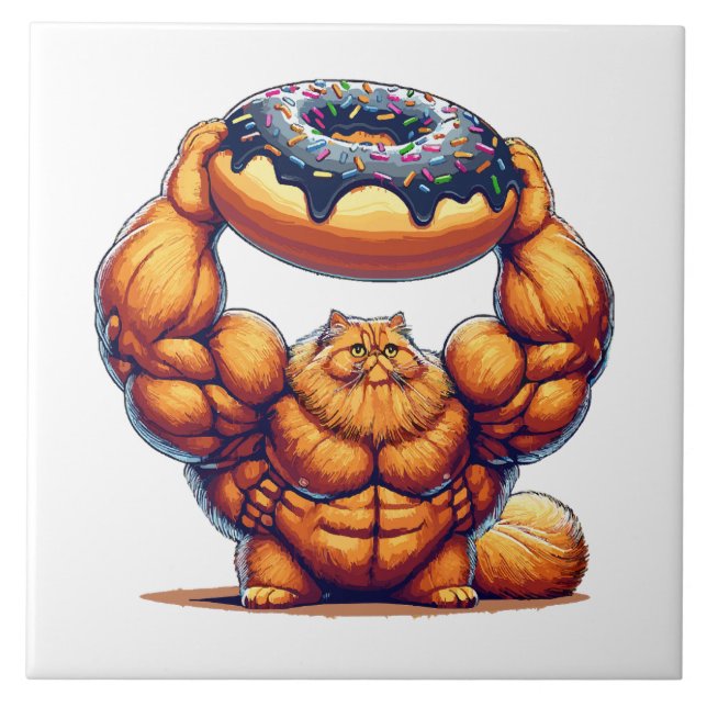 Muskelkater Heben Doughnut Fliese (Vorderseite)