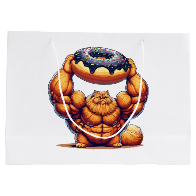 Muskelkater Heben Doughnut Große Geschenktüte (Rückseite)