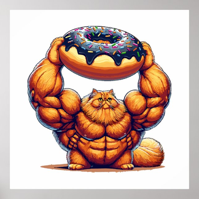 Muskelkater Heben Doughnut Poster (Vorne)
