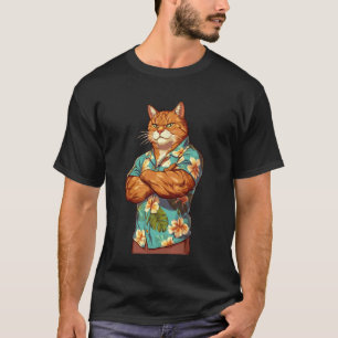 Muskelkater trägt ein cooles hawaiianisches T-Shir T-Shirt