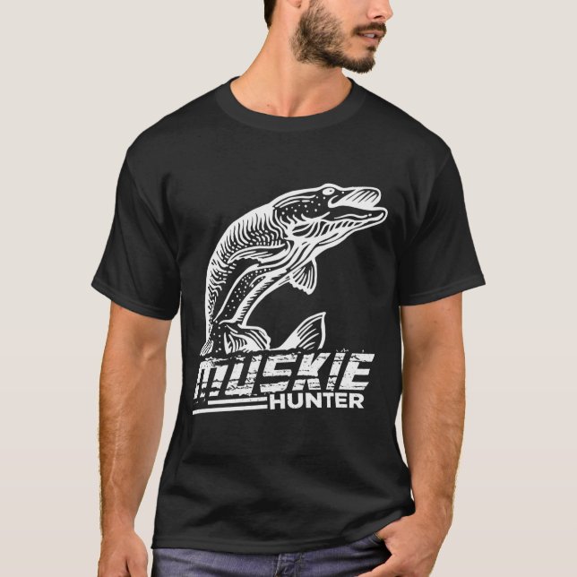 Muskellunge Fisch Muskie Hunter Musky Fischen T-Shirt (Vorderseite)
