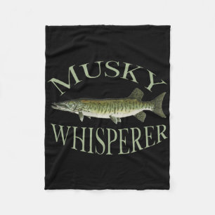 Muskellunge-Fischillustrationskunst Angeln An Fleecedecke