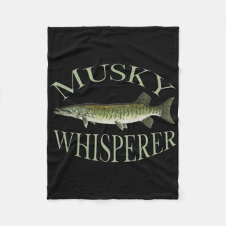Muskellunge-Fischillustrationskunst Angeln An Fleecedecke