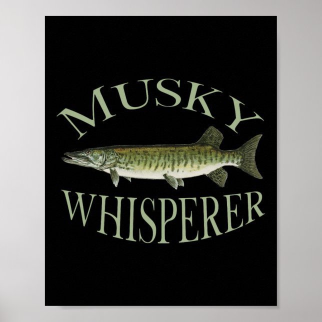 Muskellunge-Fischillustrationskunst Angeln An Poster (Vorne)