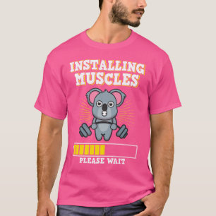 Muskeln Gewichtszunahme Barbell Gewicht Fitness T-Shirt