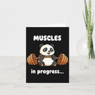 Muskeln im Fortschritt lustiger Panda Fitnessstudi Karte
