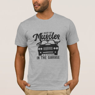 Muskeln in der Garage behalten coole lustige Grafi T-Shirt