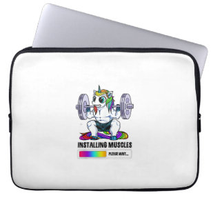 Muskeln installieren Einhorn Regenbogen Fitnessstu Laptopschutzhülle