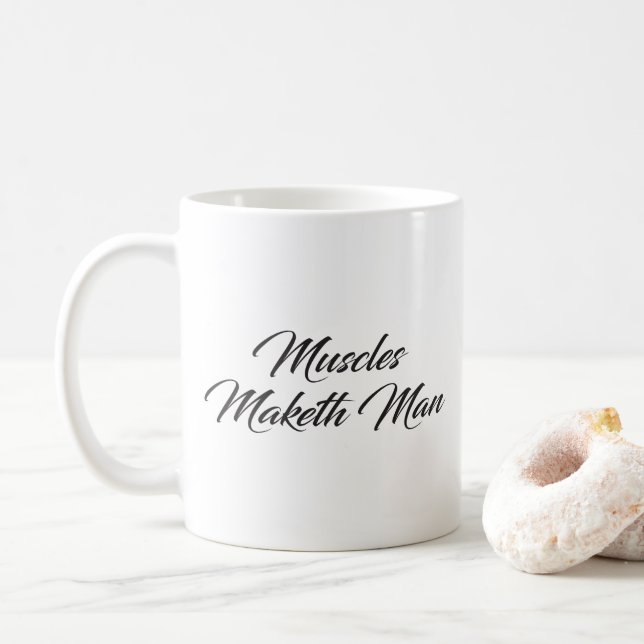 Muskeln machen Menschen - Workout Inspiration Tasse (Mit Donut)