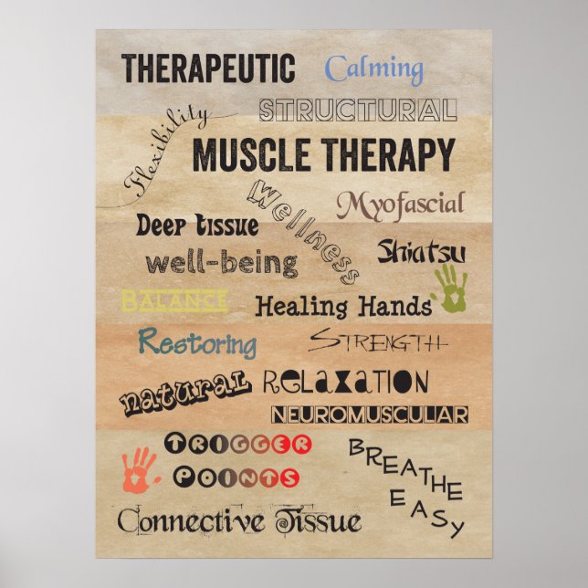 Muskeltherapie Worte Poster Art (Vorne)
