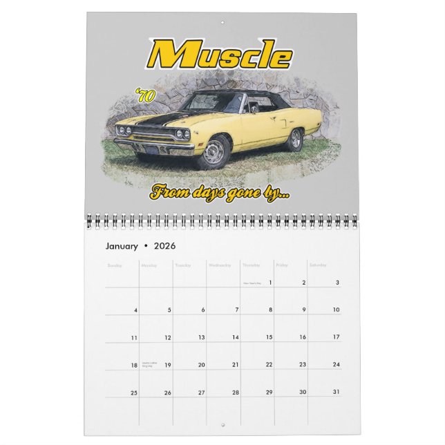 Muskelwagen aus der Vergangenheit Kalender (Jan 2026)