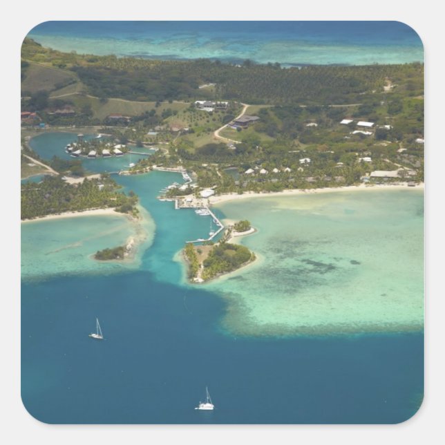 Musket Cove Island Resort, Malolo Lailai Island Quadratischer Aufkleber (Vorderseite)