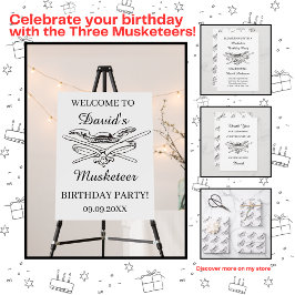 Musketeer Hero Birthday Party - Willkommen Poster