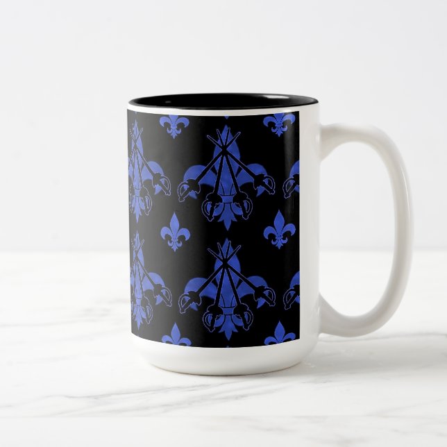 Musketeer Schwerter Blue Coffee Tasse (Rechts)