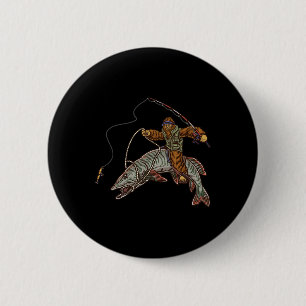 Muskie-Angeln Tiger Musky Jagd Bigfoot Angler Button
