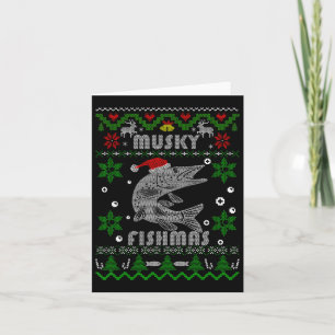 Muskie Angler Fishmas Musky Fischen Geschenke Ugly Karte