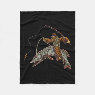 Muskie Fischen Tiger Musky Jagd Bigfoot Fischer Fleecedecke