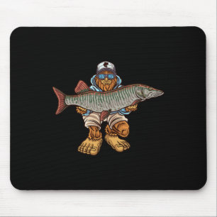 Muskie Fischen Tiger Musky Jagd Bigfoot Fischer Mousepad