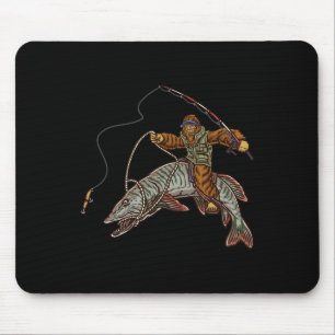 Muskie Fischen Tiger Musky Jagd Bigfoot Fischer Mousepad