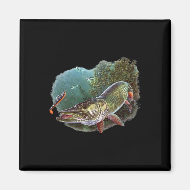 Muskie Hunter Musky Fisherman Fly Fishing Lure Nov Magnet (Vorne)