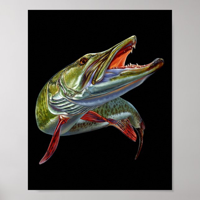 Muskie Hunter Musky Fisherman Lure Fly Fishing Nov Poster (Vorne)