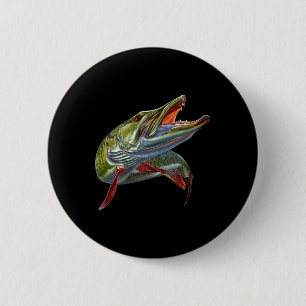 Muskie Jäger Musky Angler Köder Fly Fishing Nov Button