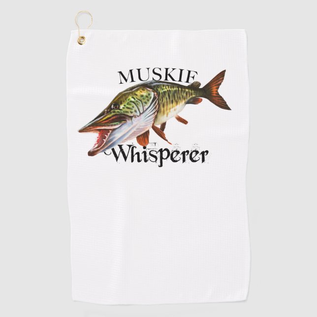 Muskie Whisperer Fisch Handtuch (Vorderseite)