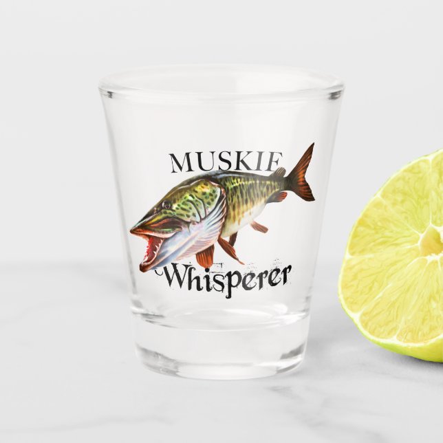 Muskie Whisperer Schnapsglas (Vorderseite)