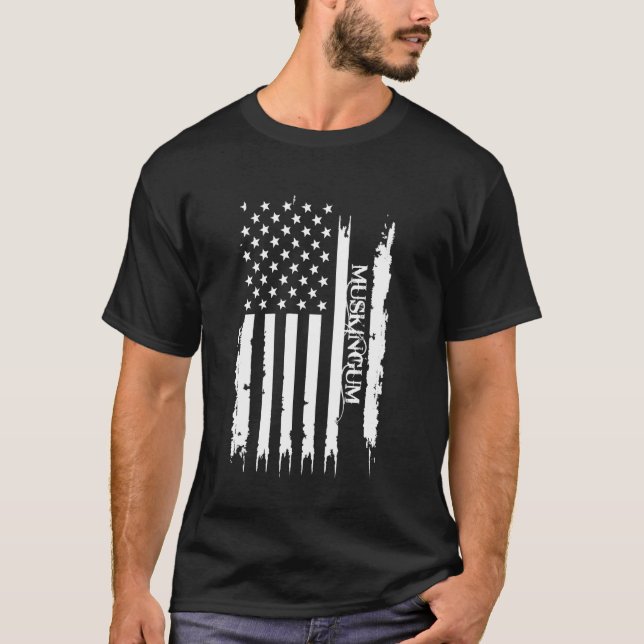 Muskingum Vereinte Staaten beängstigt US-Flagge T-Shirt (Vorderseite)