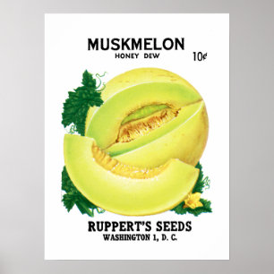 Muskmelon-Saatpacketikett Poster