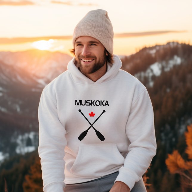 Muskoka Canada Crossed Paddle Oars Maple Leaf Hoodie (Von Creator hochgeladen)