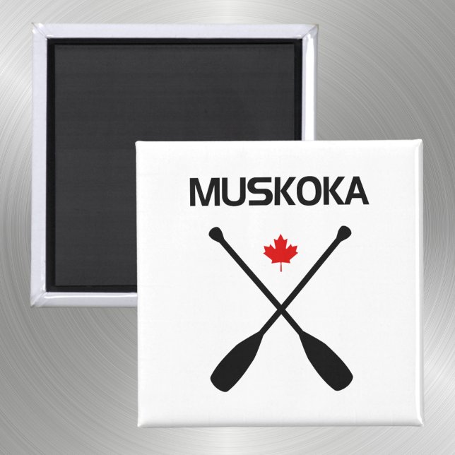 Muskoka Canada Crossed Paddle Oars Maple Leaf Magnet (Von Creator hochgeladen)