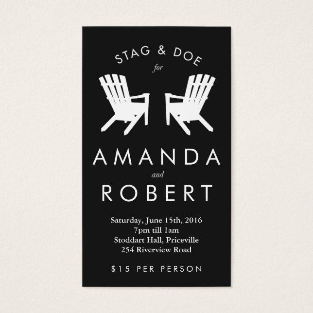 Muskoka Chair Stag and Dode Ticket, Black (Vorderseite)