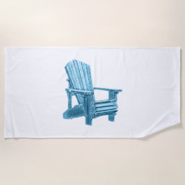 Muskoka Chair Watercolor Blue Horizontal Strandtuch