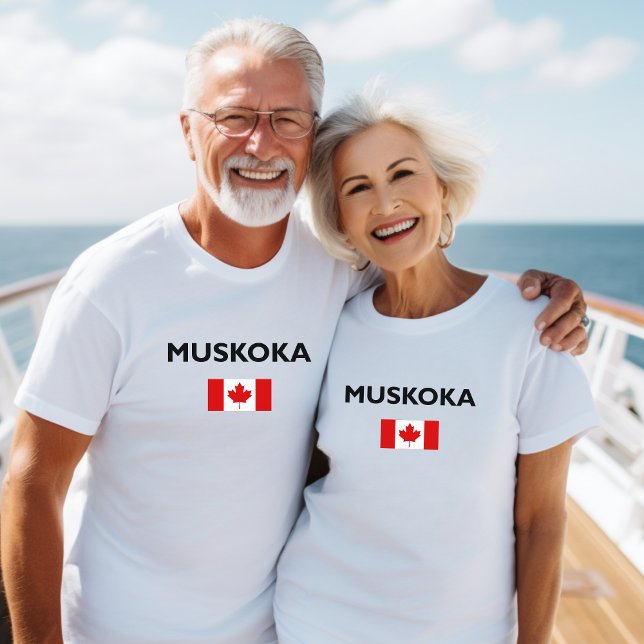Muskoka Kanada kanadische Flagge Licht Farbe T-Shirt (Von Creator hochgeladen)