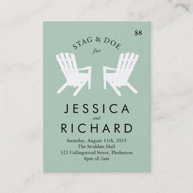 Muskoka Stuhl-Hirsch und Damhirschkuh etikettieren Visitenkarte (Vorderseite)