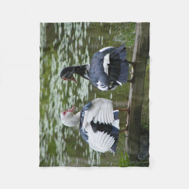 Muskovy Ducks sitzen auf Zierleder Fleece Blanket (Vorderseite)