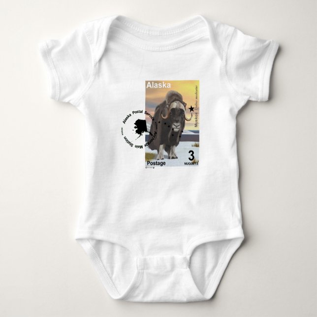 Muskox Briefmarke Souvenir Baby Strampler (Vorderseite)