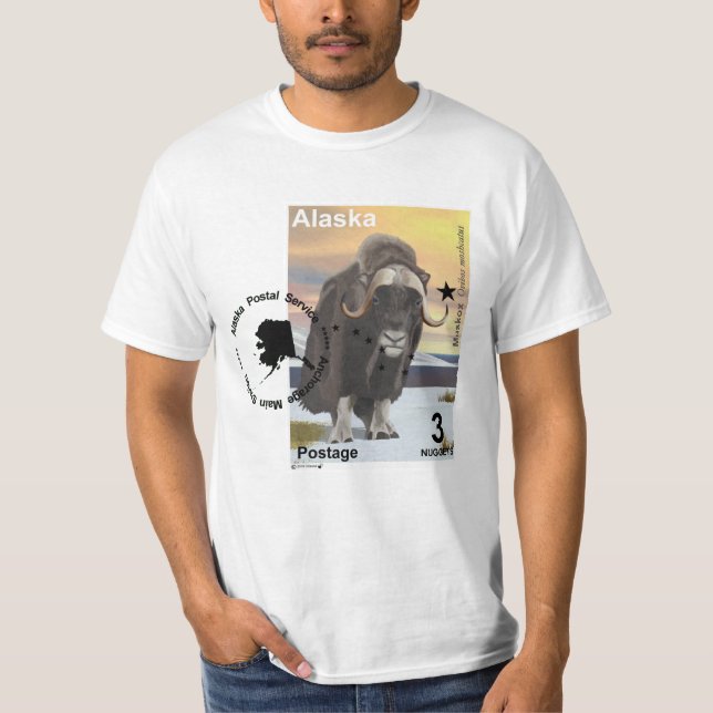 Muskox Briefmarke Souvenir T-Shirt (Vorderseite)