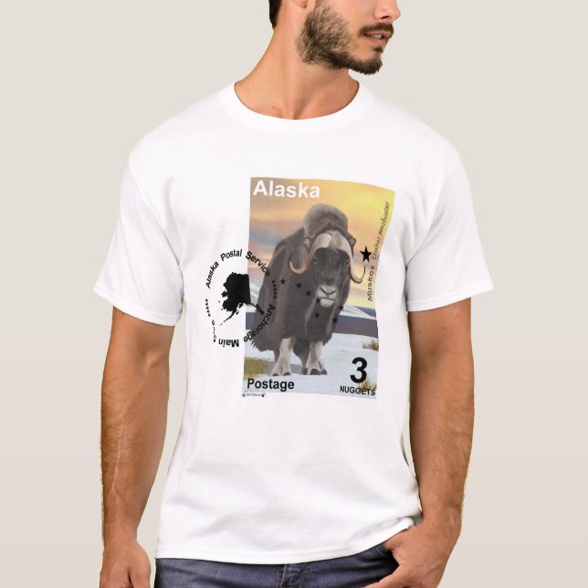 Muskox Briefmarke Souvenir T-Shirt (Vorderseite)